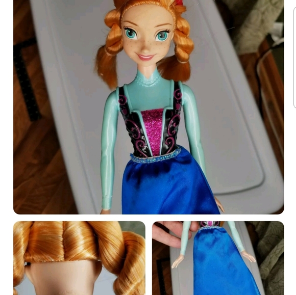 Anna Disney Frozen Princess 11" Tall Doll Mattel 2013 Girl Toy Figure Bin12